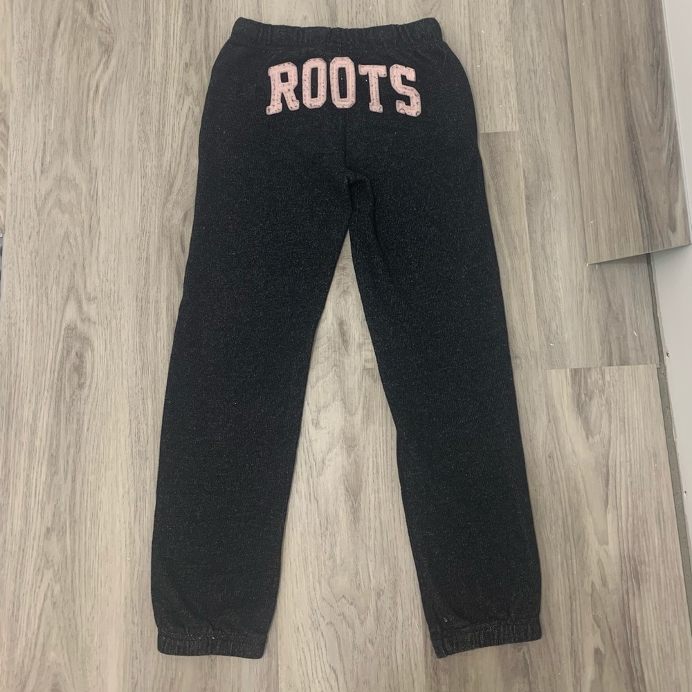 Roots Charcoal Track Pants With ROOTS on back